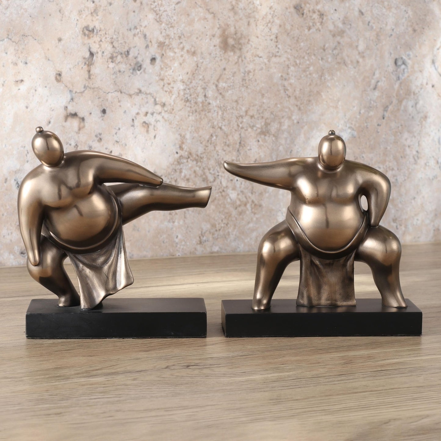 Veronese Design 4 7/8 Inch Japanese Abstract Sumo Wrestler Stomp Resin Figurine Bronze Finish