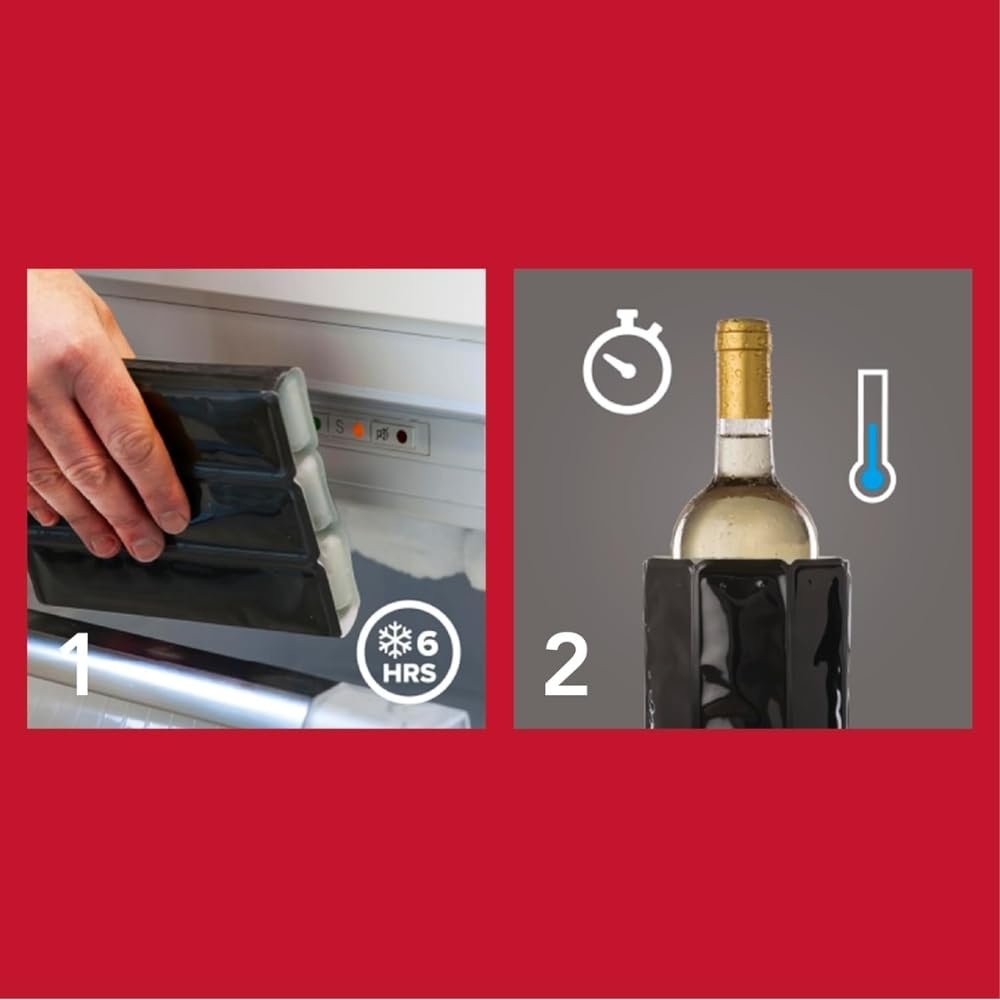 Vacu Vin Active Cooler Wine Chiller - Reusable, Flexible Wine Bottle Cooler
