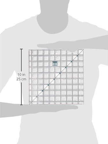 TrueCut, Ruler, for Precise Straight Cuts, Features Built-in Holes, Measures 9.5" x 9.5"