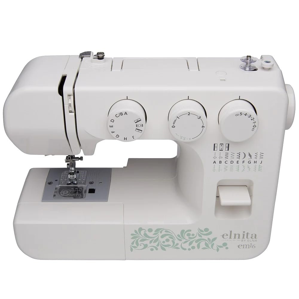 Elnita EM16 Mechanical Sewing Machine with 16 Stitches and Free Arm Convertible