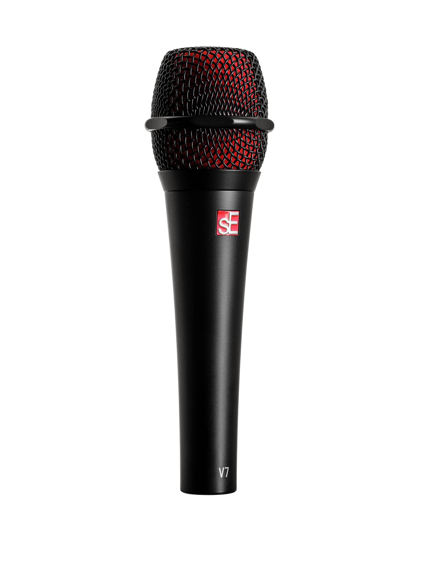 SE Electronics V7 Black Studio Grade Handheld Supercardioid Microphone with Shock Mount (Black)
