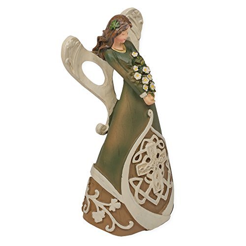 Roman Giftware Inc., Irish & Celtic Collection, 7" H Woodcut Irish Angel Figure,Religious, Inspirational, Durable (7x3x2)