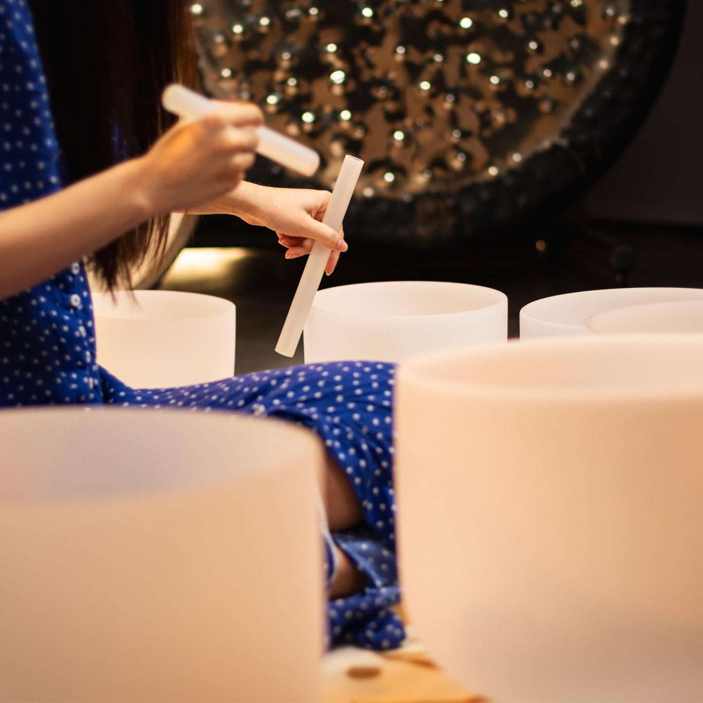 432 Hz White Frosted Crystal Singing Bowl