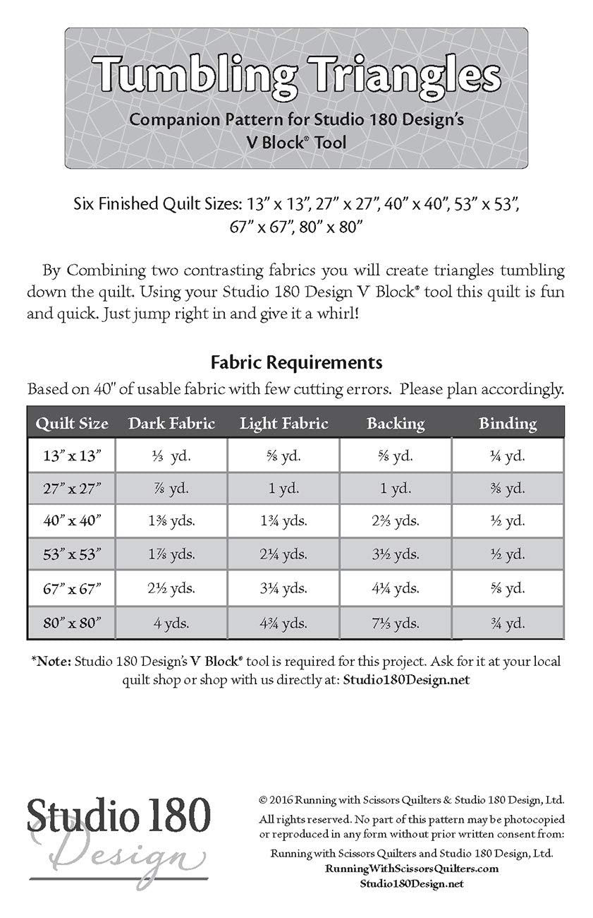 Tumbling Triangles Quilt Pattern by Deb Tucker