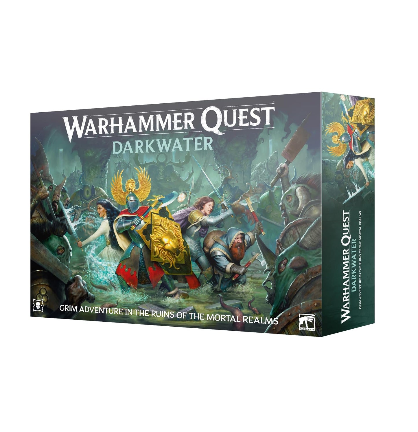 Games Workshop Warhammer Quest: Darkwater – Cooperative Fantasy Board Game with 49 Miniatures, Campaign Gameplay, Map Book & Dice