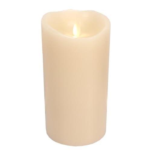 RAZ IMPORTS INC Push Flame Flameless Battery Operated LED Pillar Candle Ivory 4.5"x 7.5" for Home Décor, Holiday and Gift