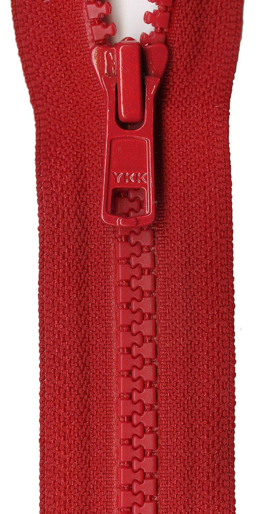 YKK Vislon 1-Way Separating Zipper, 28", Apple Red