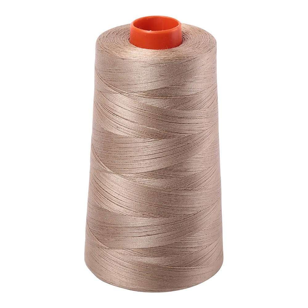 Aurifil 2325 Mako 50 Wt 100% Cotton Thread, 6,452 Yard Cone Linen,Beige