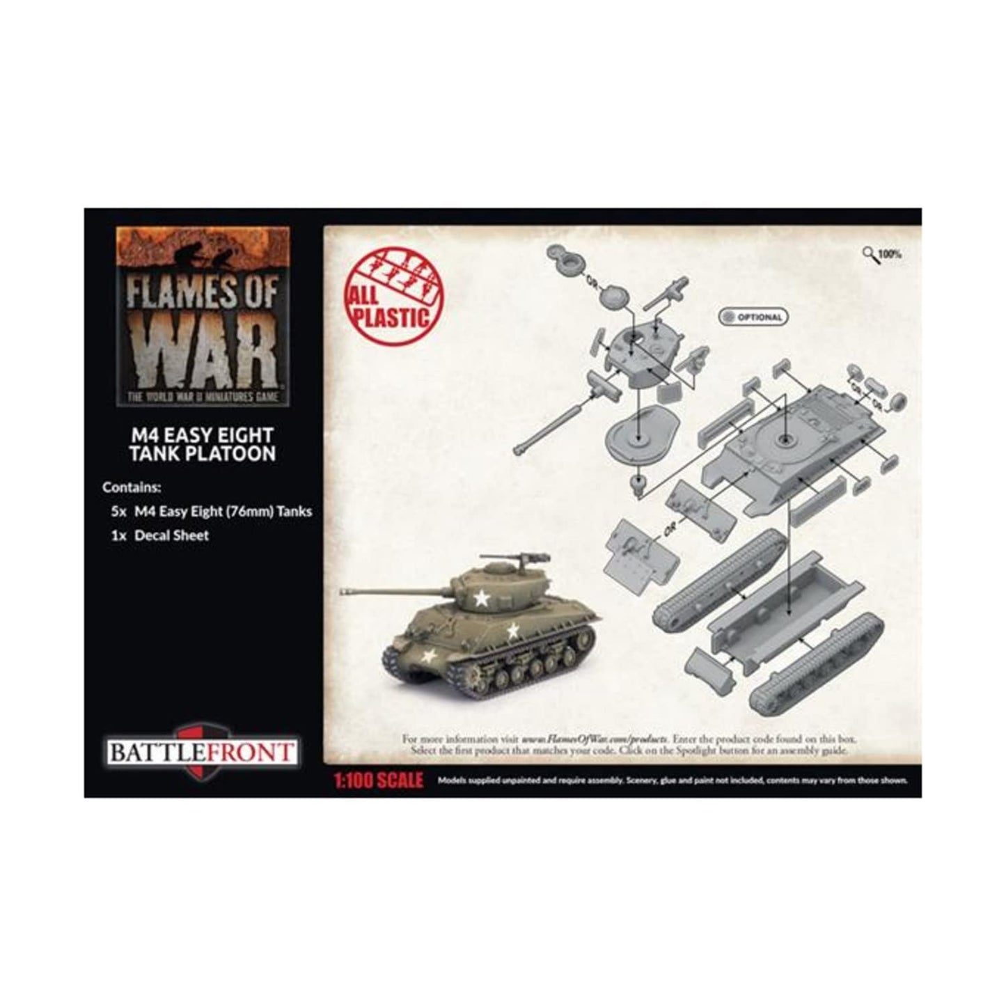 Battlefront Miniatures Flames of War WW2: M4 Easy Eight Tank Platoon