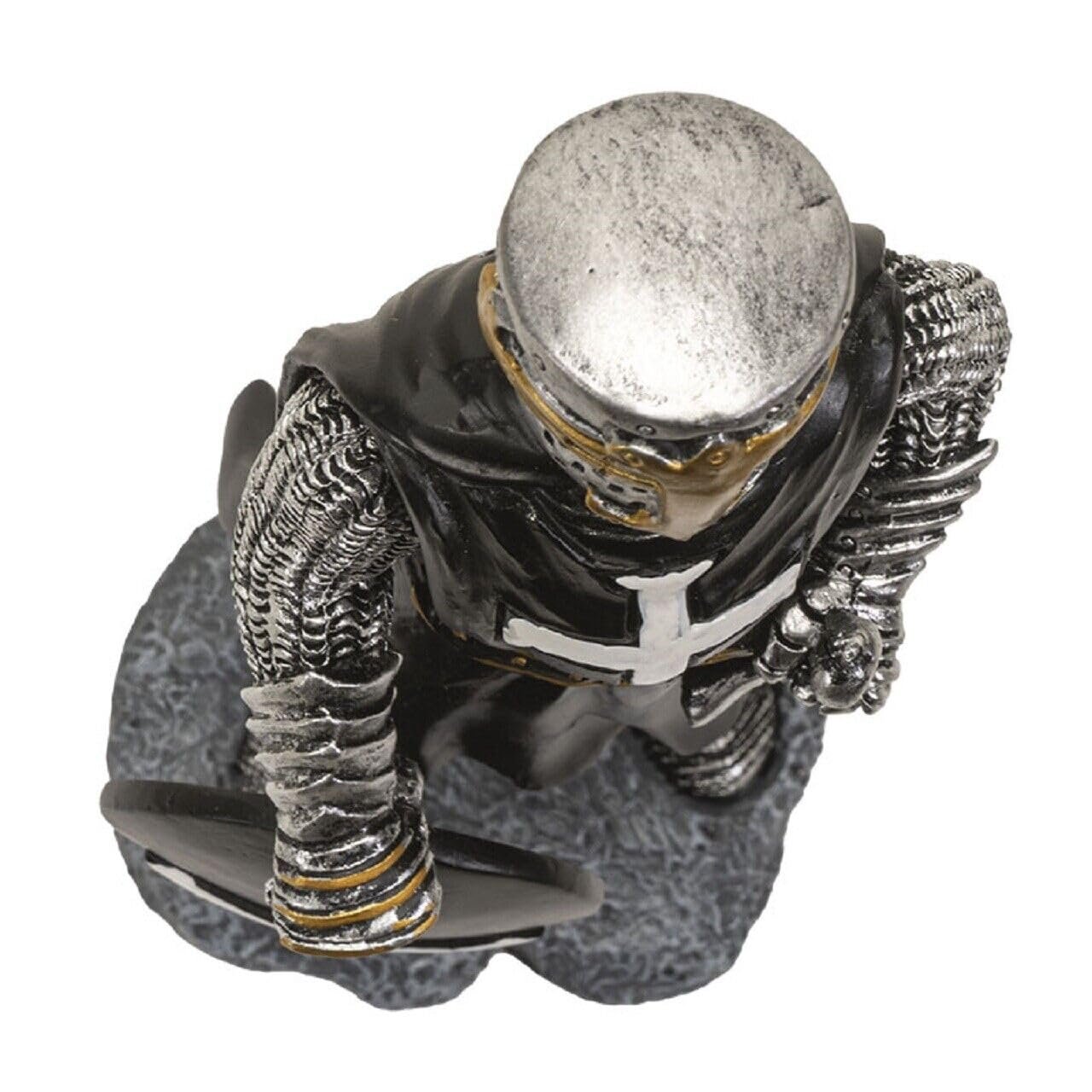 Pacific Trading Crusader Knight with Shield Figurine 8 Inch Black