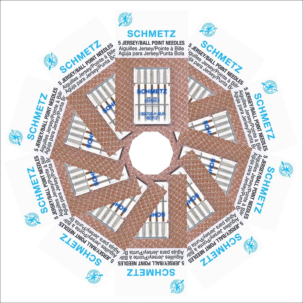 50 Schmetz Jersey Sewing Machine Needles - Size 80/12 - Box of 10 Cards