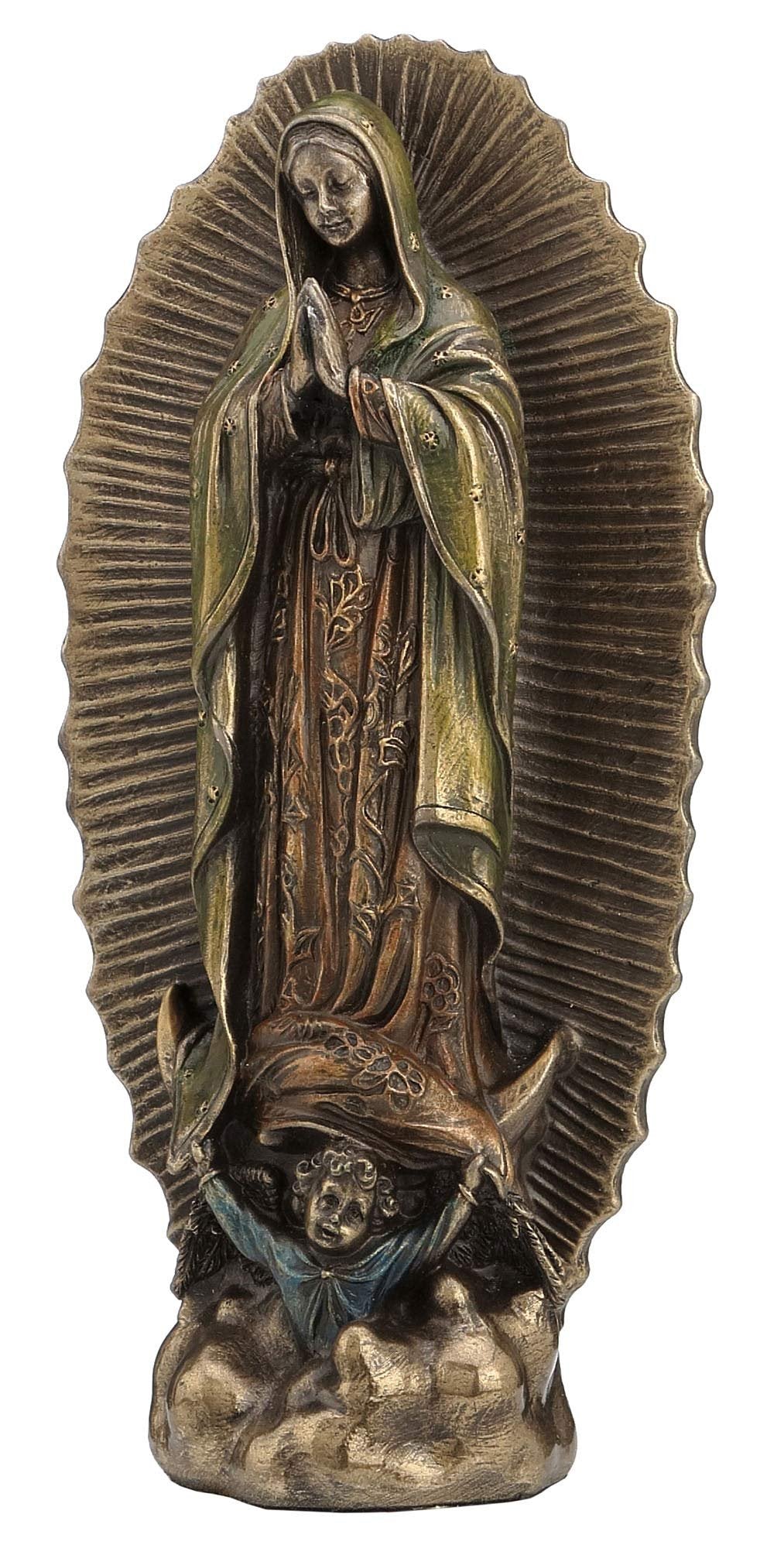 Veronese Design 6 1/8" Our Lady Of Guadalupe Virgin Mary Religious Statue Cold Cast Resin Bronze Finish Home Decor Figurine