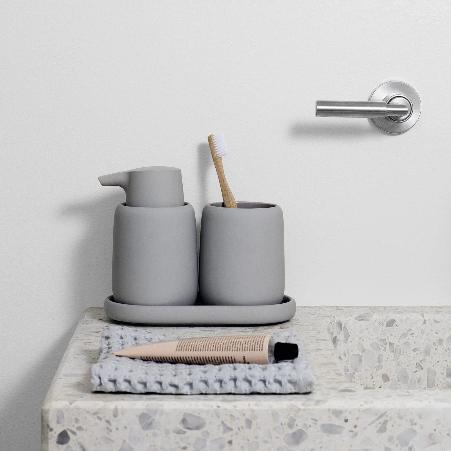 blomus SONO Bathroom Accessory Set in Tan