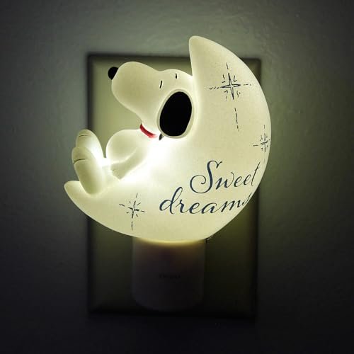 Roman Giftware Inc., Night Light Collection, 4.25" H Snoopy Moon Night Light,Religious, Inspirational, Durable (2x3x5)