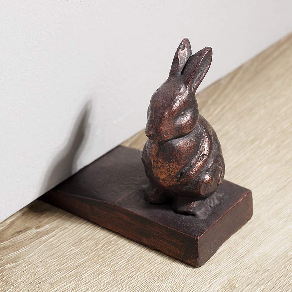 SPI Bunny Rabbit Doorstop, Bronze, Cast Iron, 4.5"H 5"W 2.5"D, 1 Pc