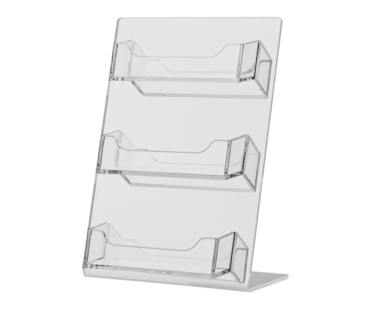 Slant Back Mirror 3 Pocket Business Card Holder Organizer Display Hair Salons Boutiques Trade Shows Expos Reflections by Marketing Holders