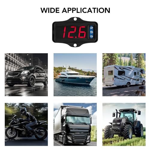 Taramps Automotive Digital Voltmeter VTR 1000 Black, Red LED Automotive Car Audio, Digital Display, Measure and Monitor Electrical Voltage of The Battery, Easy to Install