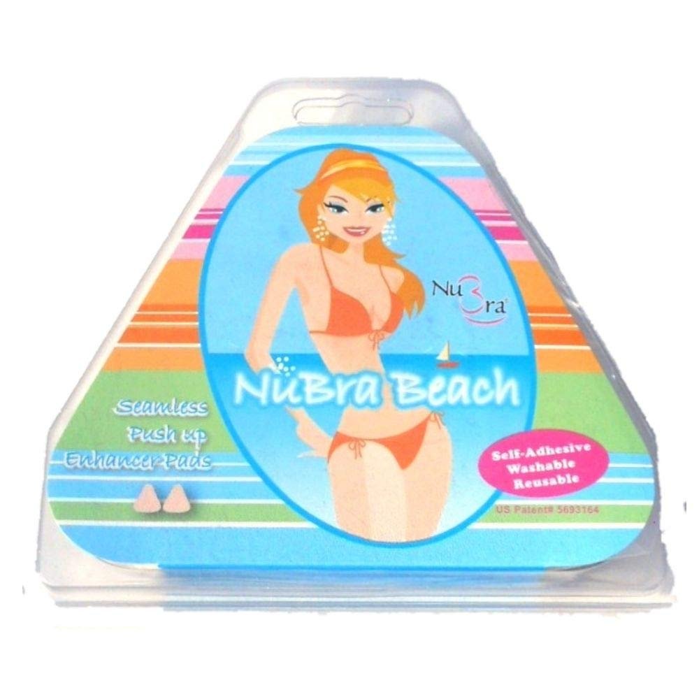 NuBra Beach Seamless Self Adhesive Silicone Push Up Enhancer Pads, Nude 1 Pair, One Size
