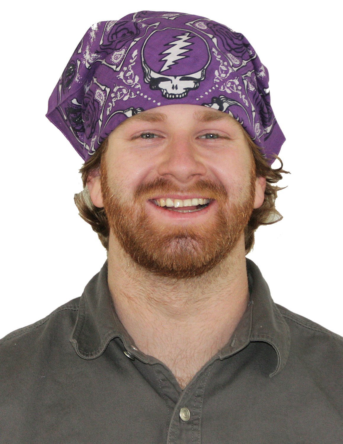 Sunshine Joy Grateful Dead Skull & Roses Bandana Grey