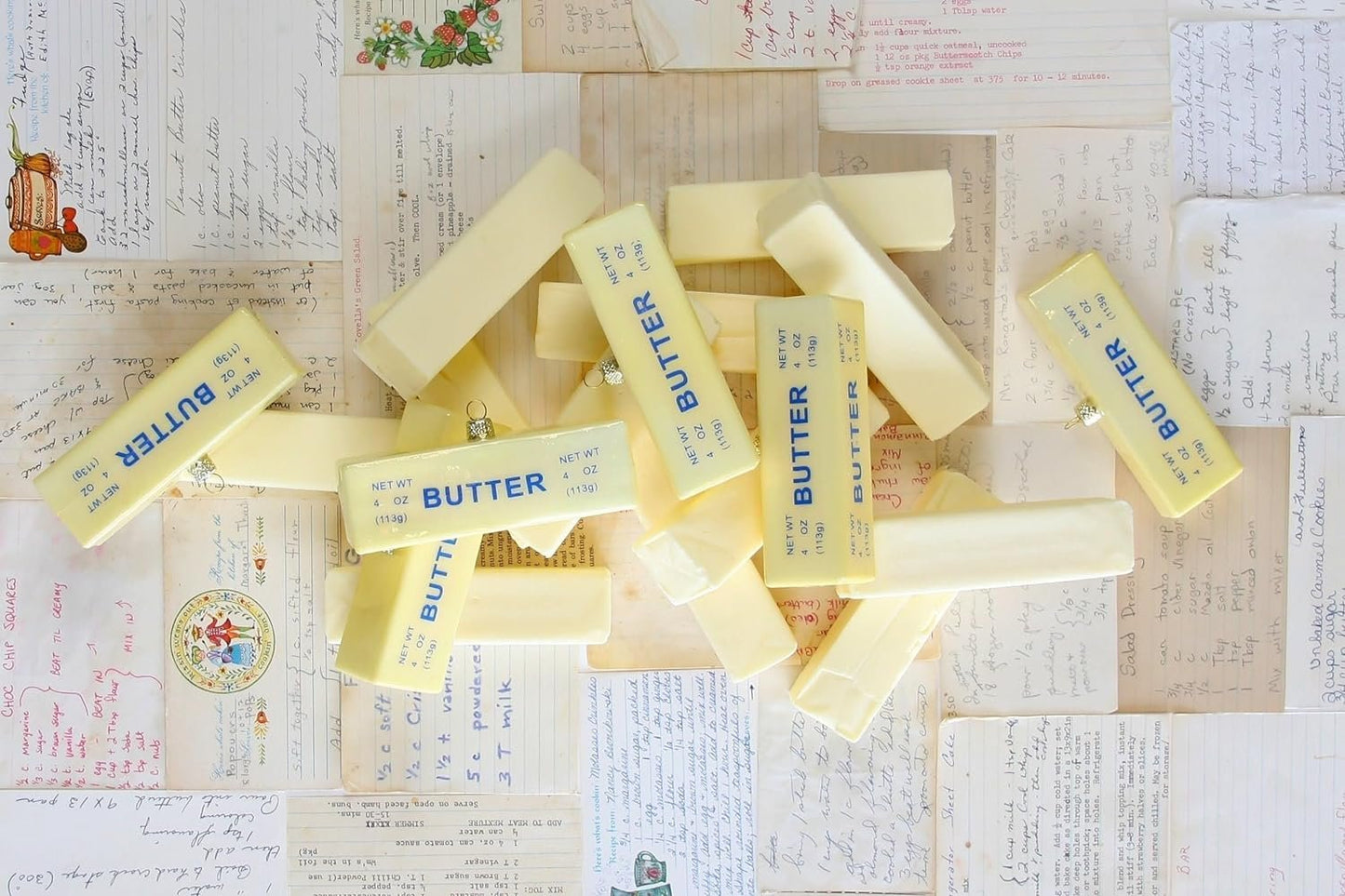 Cody Foster Stick of Butter Kitchen Baking Faux Food Glass Christmas Ornament, Multi