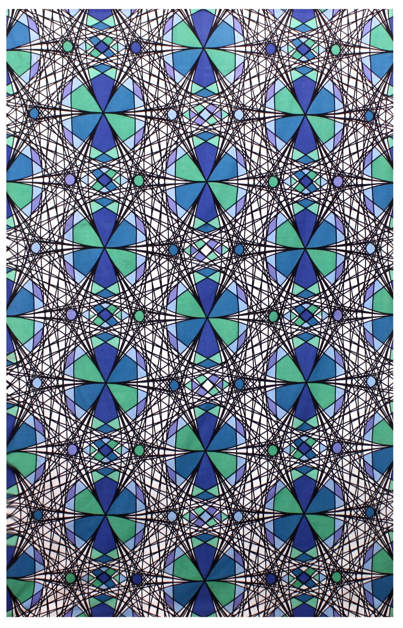 Sunshine Joy Geo Web Psychedelic Geometric Design Tapestry - 60x90 Inches - Beach Sheet - Hanging Wall Art