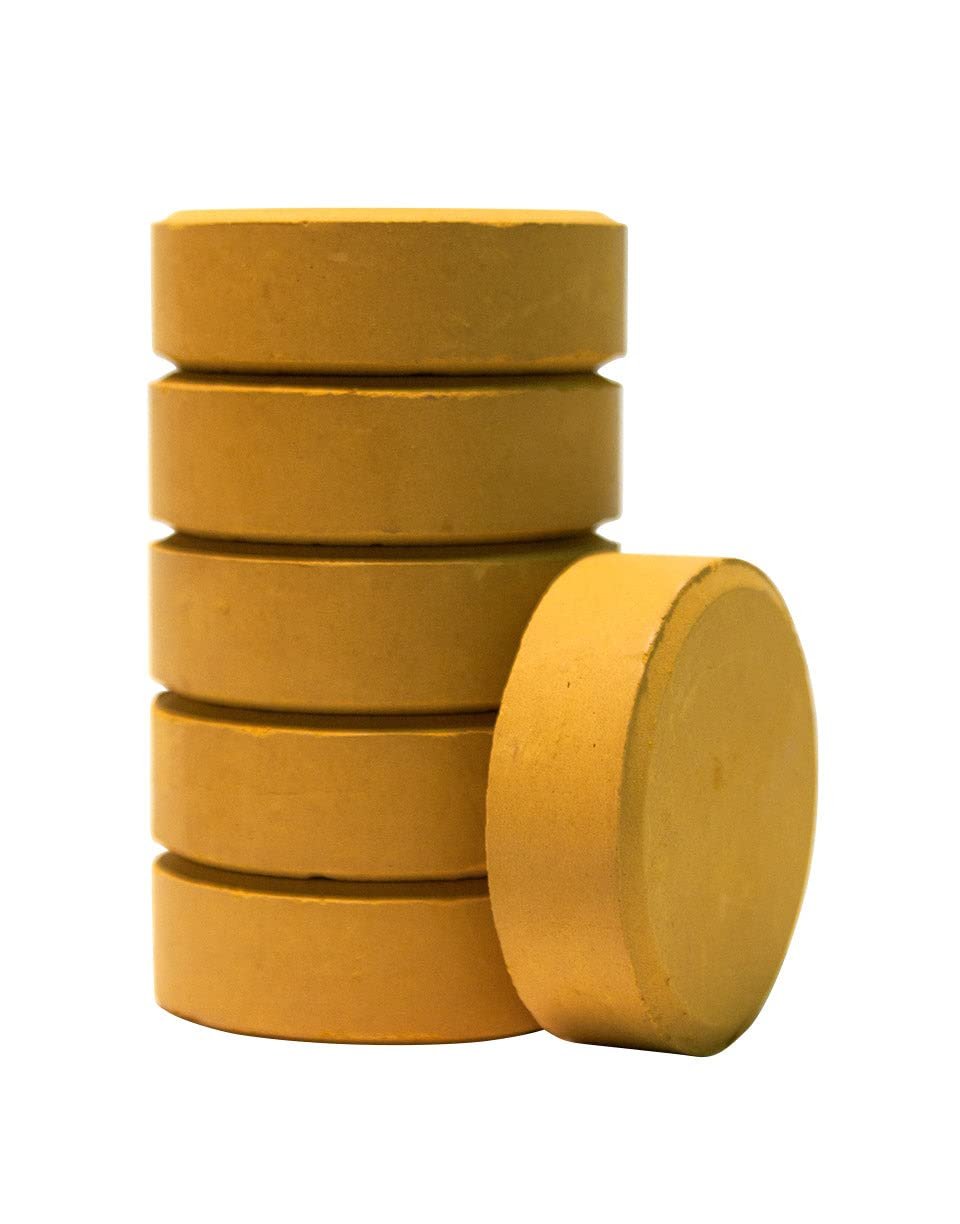 Jack Richeson 101321 Large Tempera Cakes, Yellow Ochre, Pack of 6
