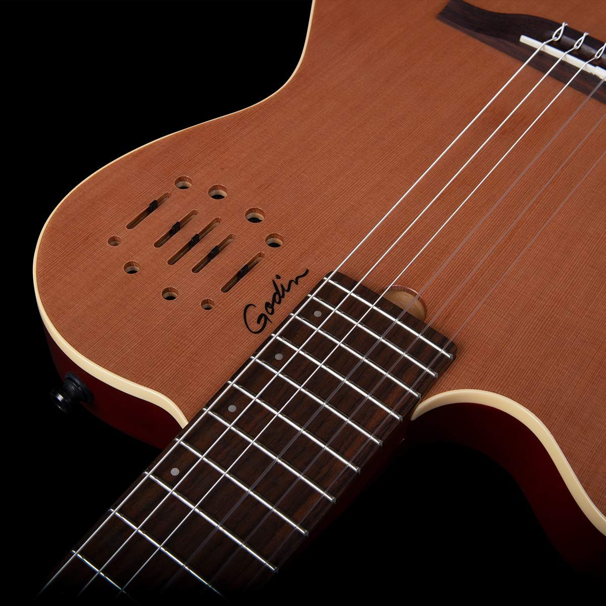 Godin Multiac 035878 6 Strings Hollow-Body Electric Guitar, Left-Handed, Natural SG