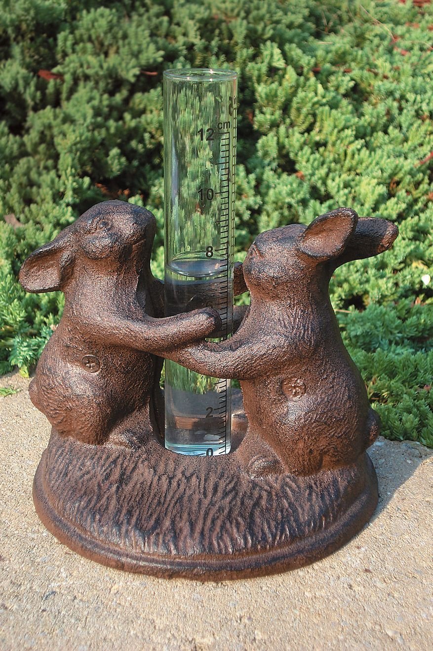 Marshall Home and Garden Cast Iron Bunny Rabbit Rain Gauge