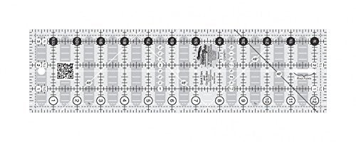 Creative Grids Quick Trim and Circle Quilting Ruler – CGRMT1 – Made in USA, 3-1/2in x 12-1/2in Rectangle, Non-Slip Grip Acrylic Quilting, Sewing, Crafting, Patchwork Ruler for Measuring