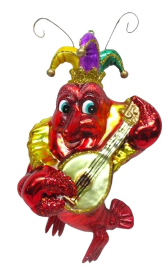 December Diamonds 79-79087 Mardi Gras Crawfish Playing a Banjo Hanging Ornament 6.25 Inches