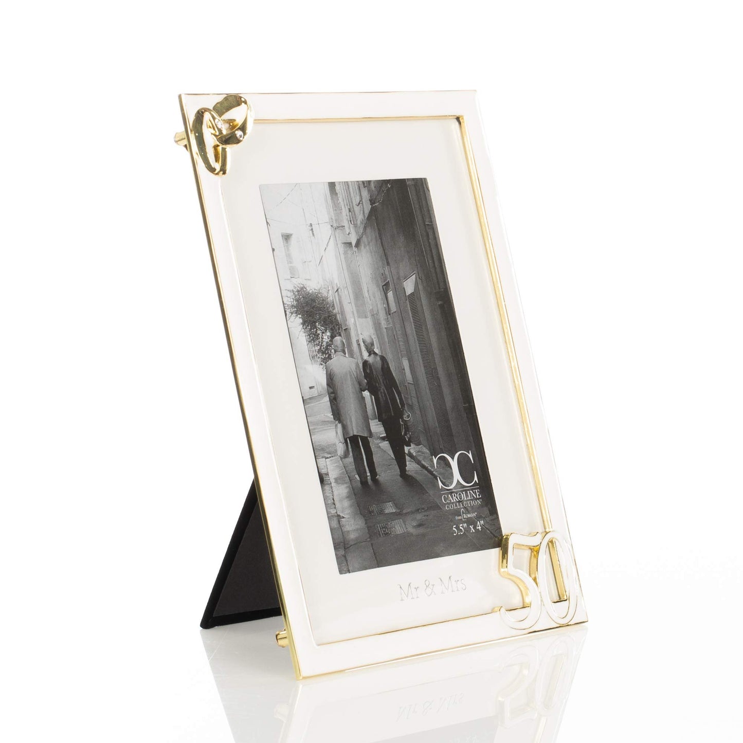 Roman Giftware Inc., Caroline Collection, Wedding & Anniversary, 8" H 50 Wedding Bands Frame 4X6,Religious, Inspirational, Durable (6x1x8)