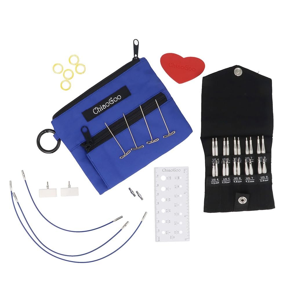 ChiaoGoo Twist Shorties Stainless Steel Interchangeable Set, 2-inch and 3-inch (5 and 8cm) Small (7230-S)