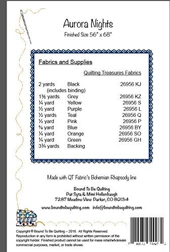 Bound To Be Quilting Quilt Pattern - Aurora Nights (56" x 68")