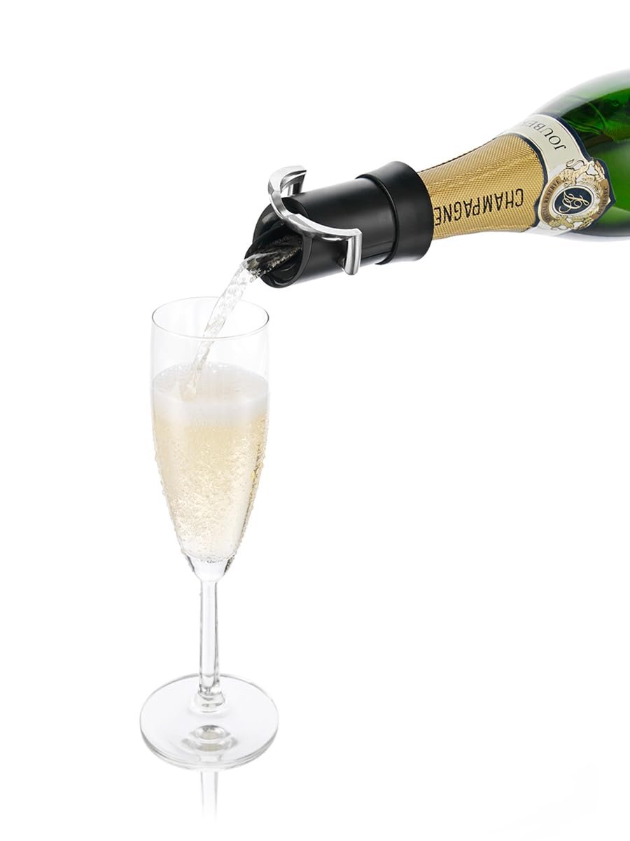 Vacu Vin Premium Champagne Bottle Stopper & Server - Preserve Bubbles for Up to a Week with Airtight Seal - Easy To Use, No Spill & Non-Drip Pouring - Kitchen Bar Counter Essentials