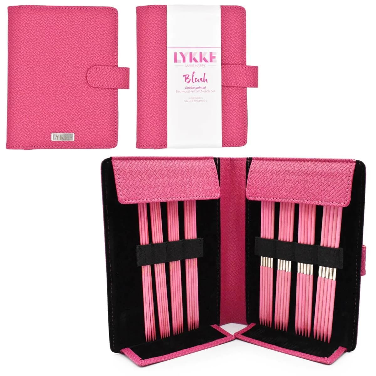 Lykke Blush Double Pointed Needles Gift Sets (Small US 0-5 Set in Magenta Basketweave Pouch)