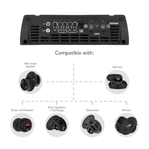 Taramps MD 8000.1 White Monoblock Amplifier 1 Ohm 8000 Watts Rms 1 Channel Powerful Full Range Amp Car Audio System, Dual Input Crossover Bass Boost Class D