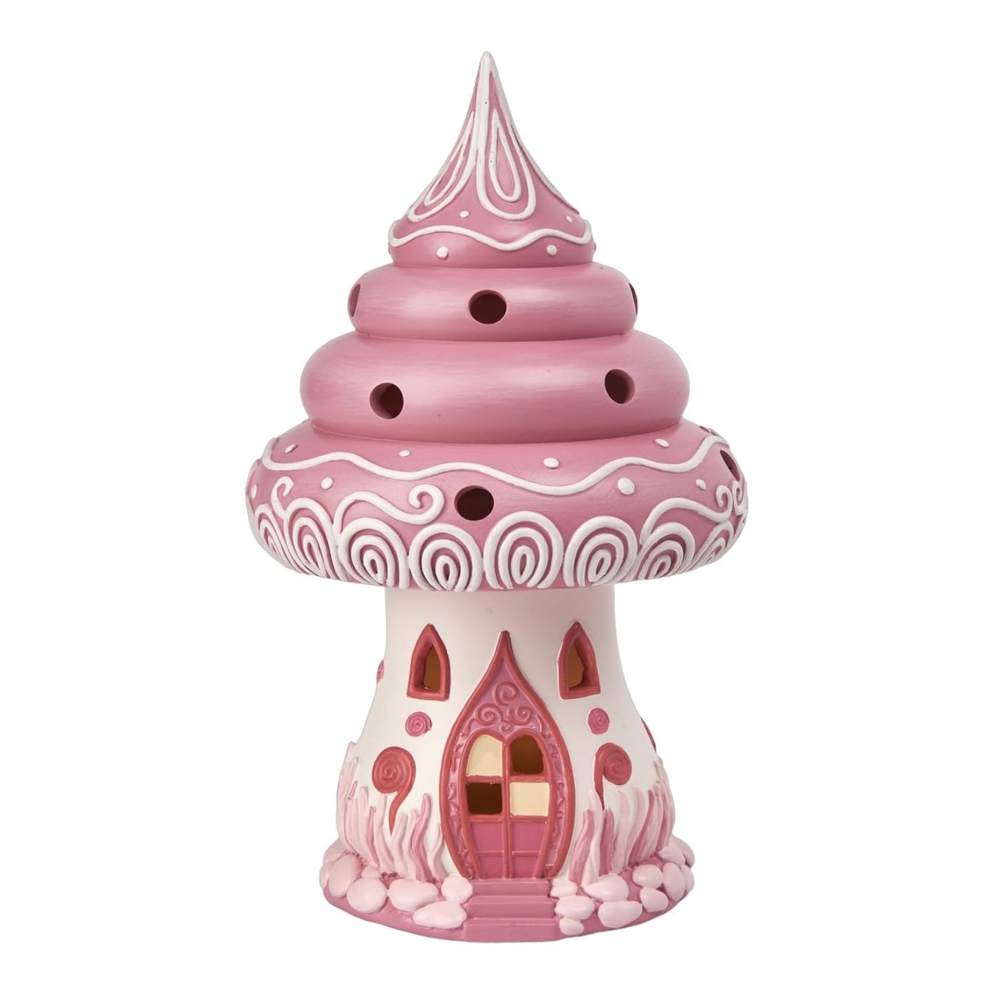 December Diamonds 9-Inch LED Pink Candy House – Lighted Gingerbread Style Holiday Decoration