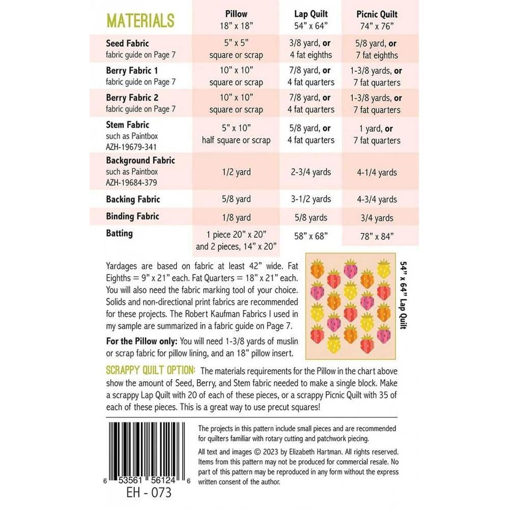 Elizabeth Hartman Berry Season Quilt Pattern