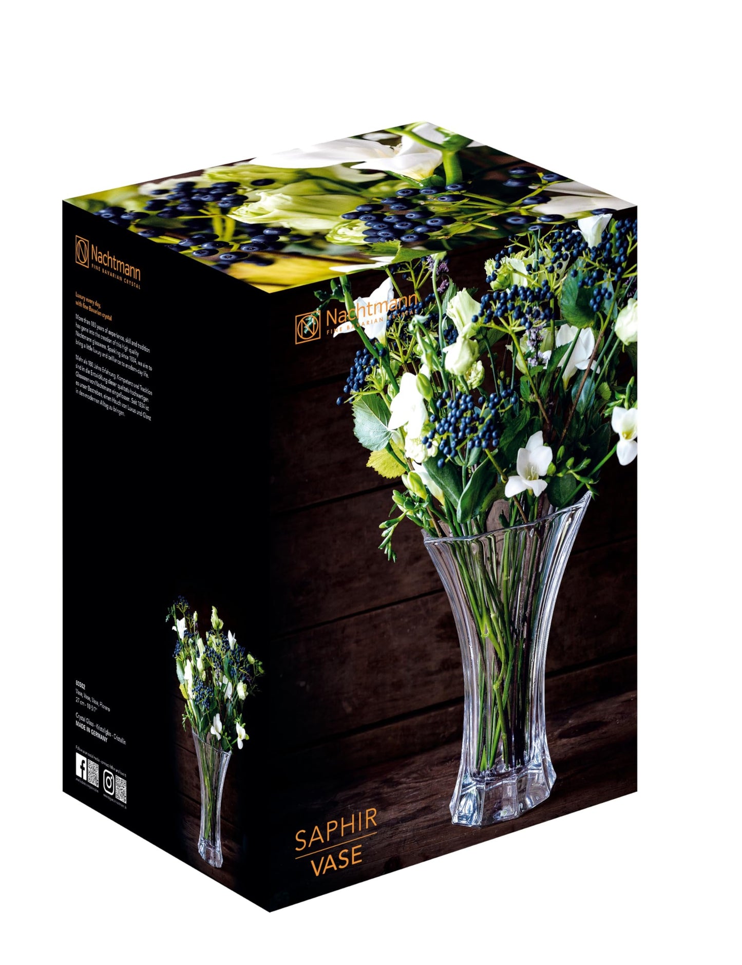 Spiegelau & Nachtmann Vase, Crystal Glass, Saphier