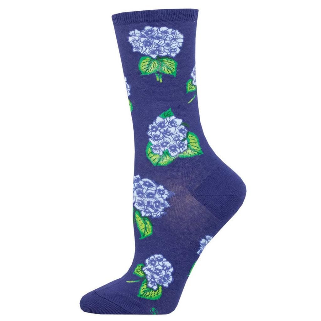 Socksmith Women's Hydrageas Crew Socks, navy