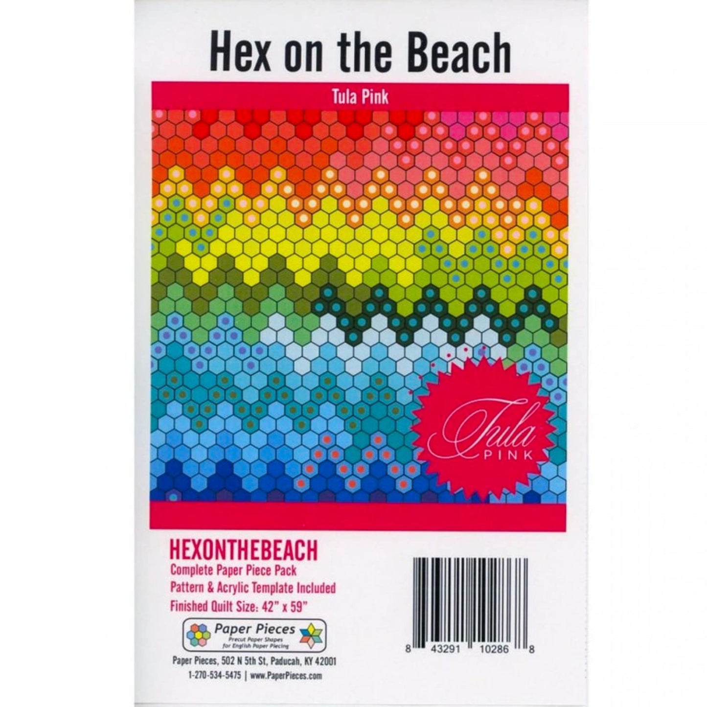 Paper Pieces Hex On The Beach Pattern Piece Pack and Acrylic Template Varies