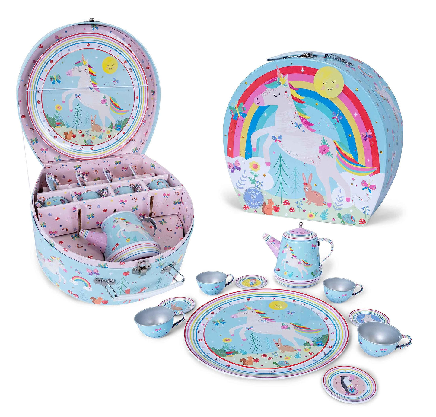 Floss & Rock Rainbow Fairy Musical Tea Set for 3 Ages and Up, 11 Pieces, Imaginative or Group Play