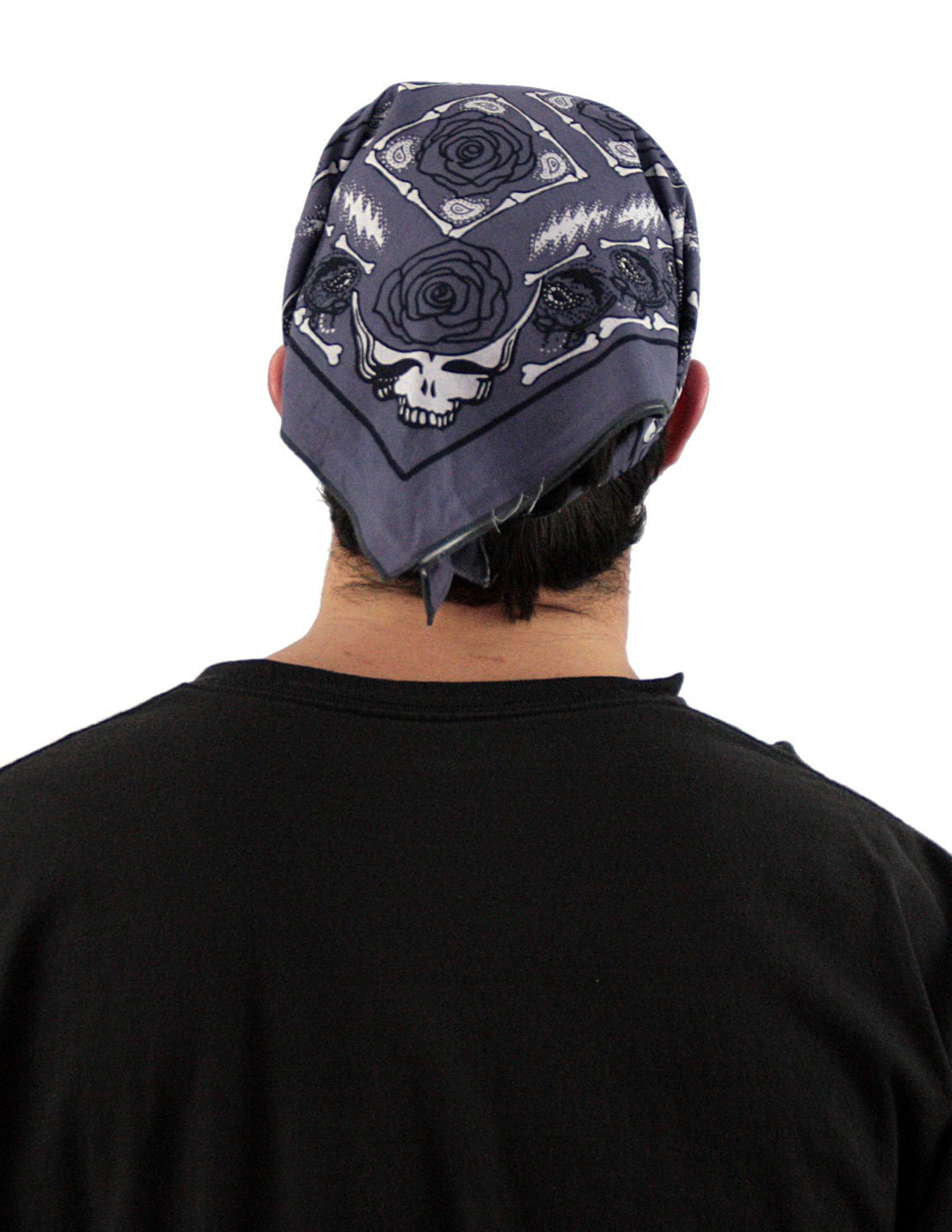 Sunshine Joy Grateful Dead Skull & Roses Bandana Grey