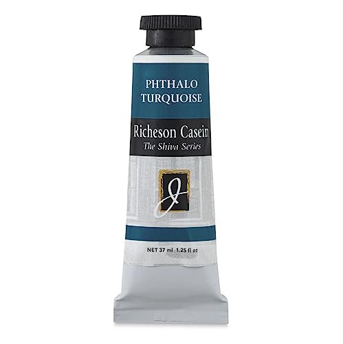 Richeson Casein Paint the Shiva Series - Phthalo Turquoise, 37 ml tube