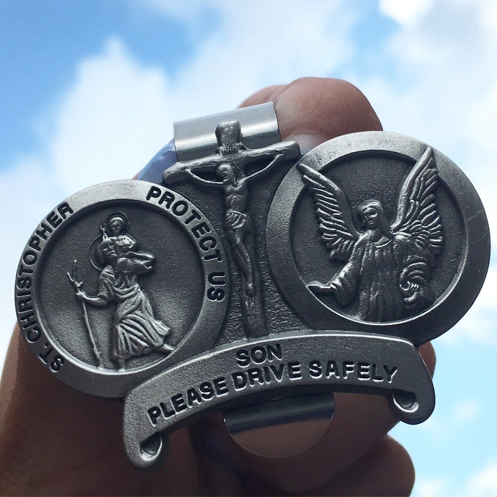 Visor clip Saint Chris and Angel