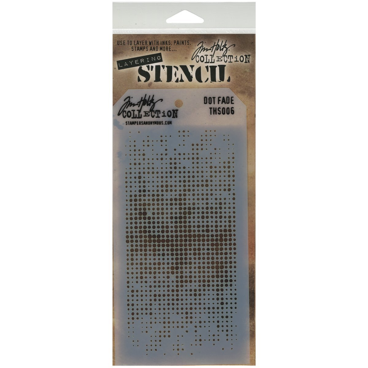 Tim Holtz Layered Stencil, 4.125 by 8.5-Inch, Dot Fade (THS-006) (4 Pack)
