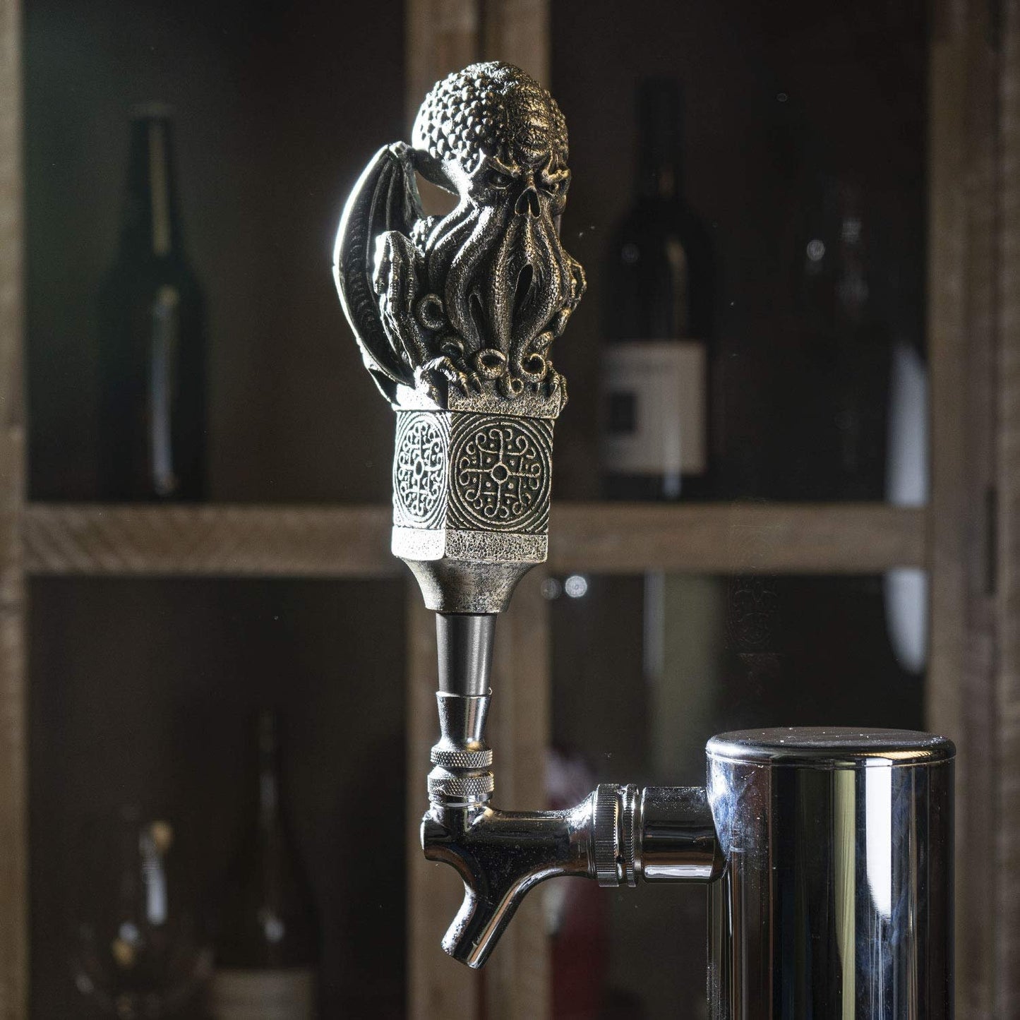 Pacific Trading Gothic Fantasy Beer Tap Handle for Home Brew Kegerators, Draft Beers Standard Universal Faucet, CTHULHU Bar Accent Decor, Fits Most 3/8 Thread