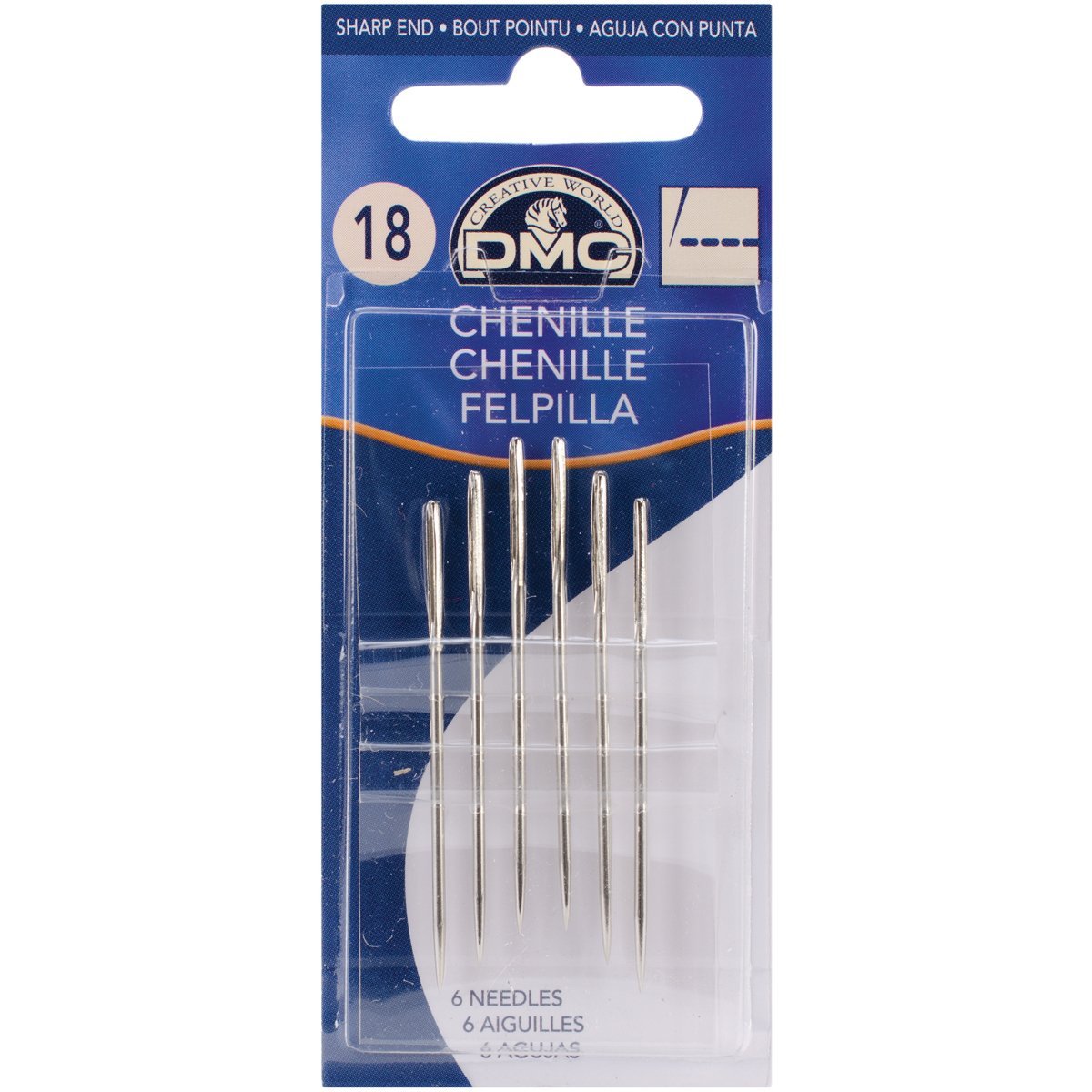DMC Chenille Hand Needles Size 18 6 Pack 1768-18 (12-Pack)