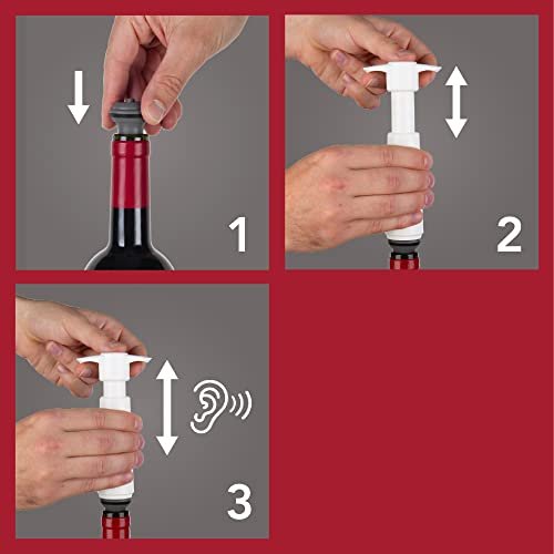 Vacu Vin Wine Saver Pump with 4 Vacuum Stoppers and PureWine Histamine/Sulfite Filter