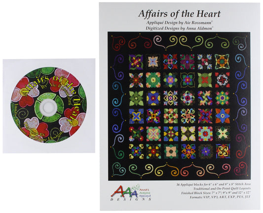 Anna's Awesome Applique Designs Affairs of the Heart Embroidery Design